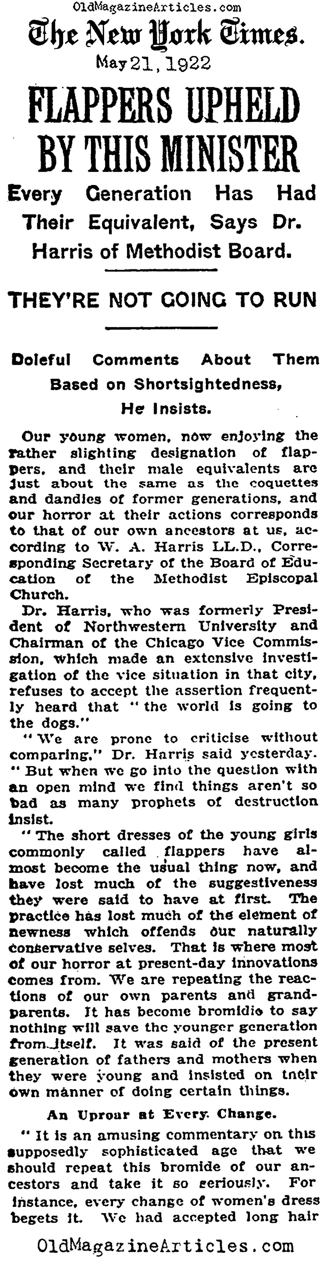 Flappers Were Nothing New  (NY Times, 1922)